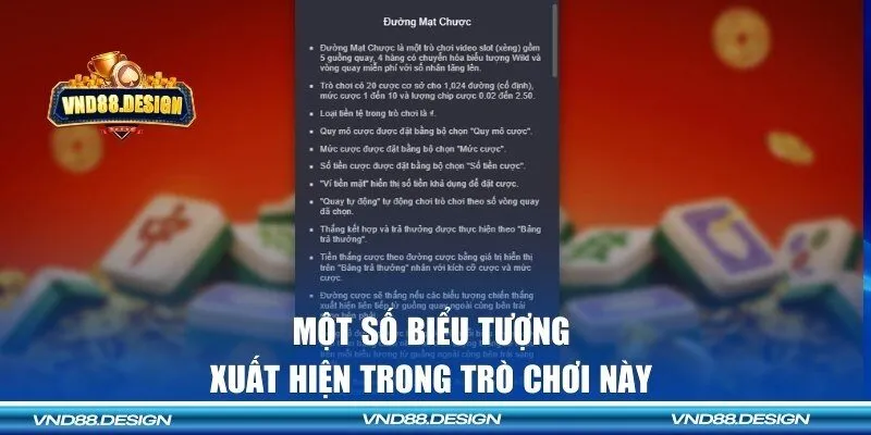 Một số biểu tượng xuất hiện trong trò chơi này 